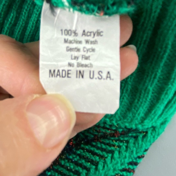 Vintage Centennial Knits Ltd. Women's Sweater Vest Short Sleeve Green Black - Picture 4 of 9